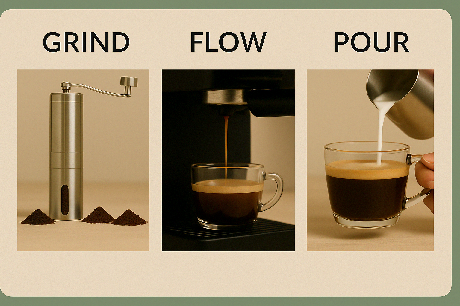 Grind, Flow and Pour guide for reusable pods