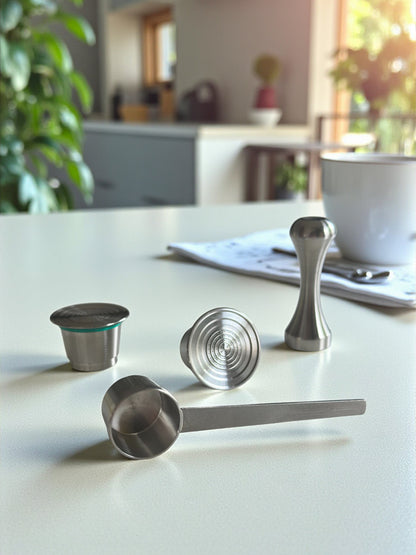 Reusable Coffee Pod for Nespresso - 2 Pack, Tamper and Scoop